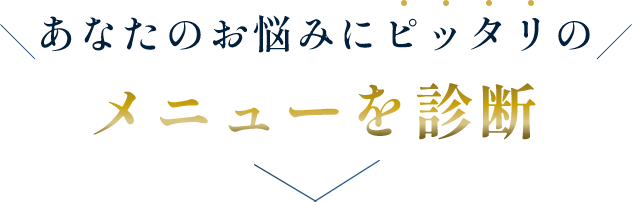 あなたのお悩みにピッタリのメニューを診断